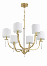 Craftmade - 58226-SB - Six Light Chandelier - Fortuna - Satin Brass