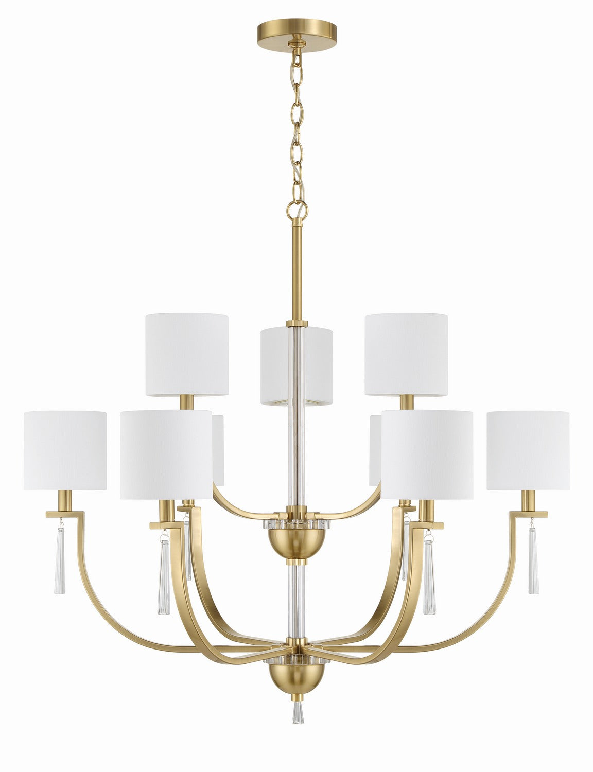 Craftmade - 58229-SB - Nine Light Chandelier - Fortuna - Satin Brass