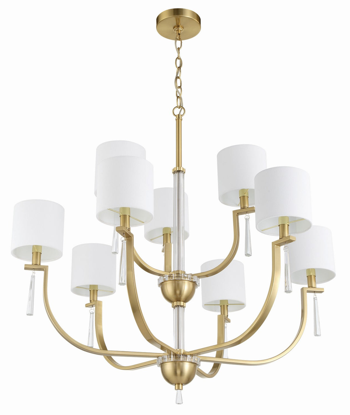 Craftmade - 58229-SB - Nine Light Chandelier - Fortuna - Satin Brass