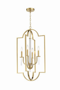 Craftmade - 58234-SB - Four Light Foyer Pendant - Fortuna - Satin Brass