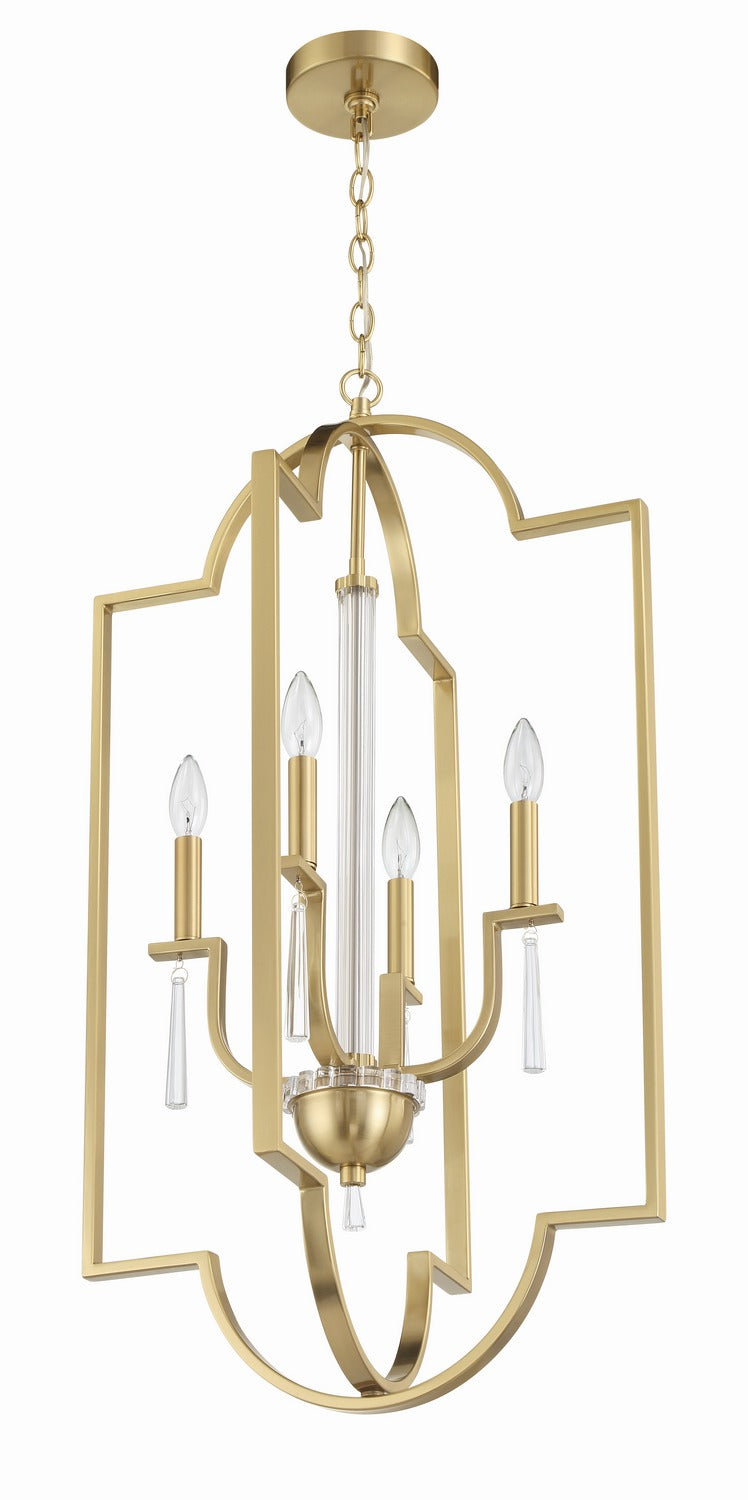 Craftmade - 58234-SB - Four Light Foyer Pendant - Fortuna - Satin Brass