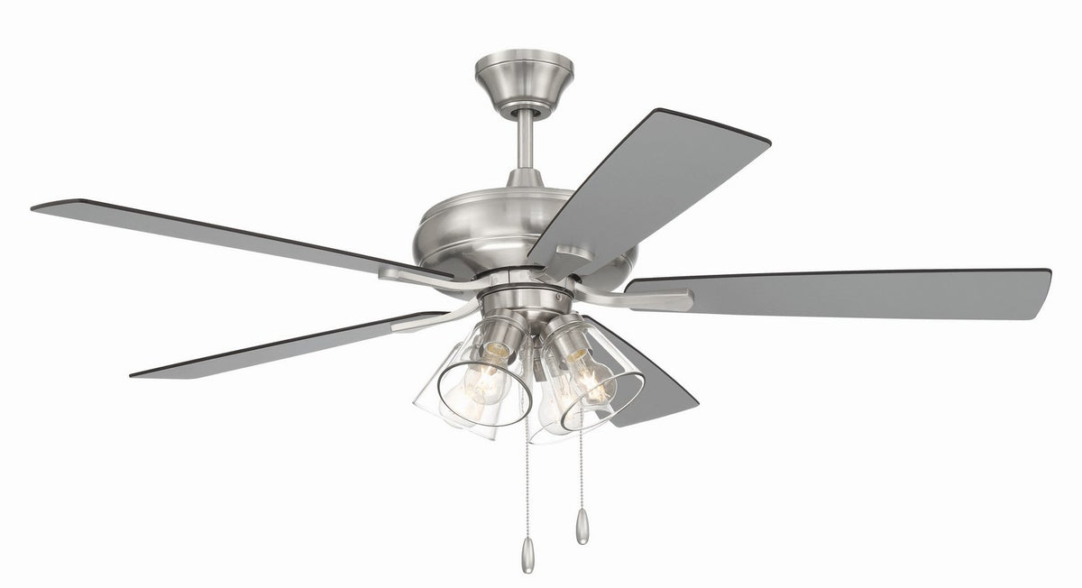 Craftmade - ECF104BNK5-BNGW - 52" Ceiling Fan - Eos Clear 4 Light - Brushed Polished Nickel