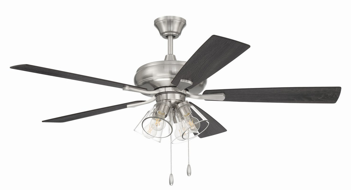 Craftmade - ECF104BNK5-BNGW - 52" Ceiling Fan - Eos Clear 4 Light - Brushed Polished Nickel