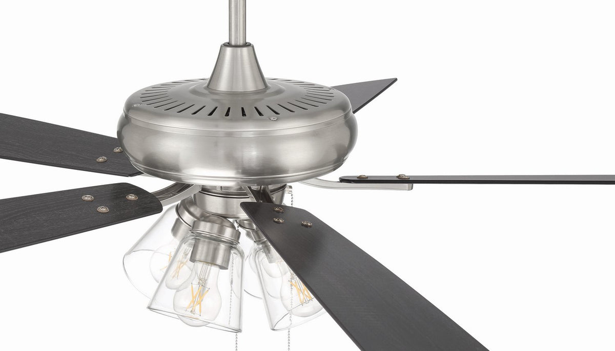 Craftmade - ECF104BNK5-BNGW - 52" Ceiling Fan - Eos Clear 4 Light - Brushed Polished Nickel