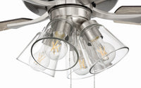 Craftmade - ECF104BNK5-DWWLN - 52" Ceiling Fan - Eos Clear 4 Light - Brushed Polished Nickel