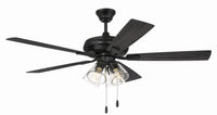 Craftmade - ECF104FB5-FBGW - 52" Ceiling Fan - Eos Clear 4 Light - Flat Black