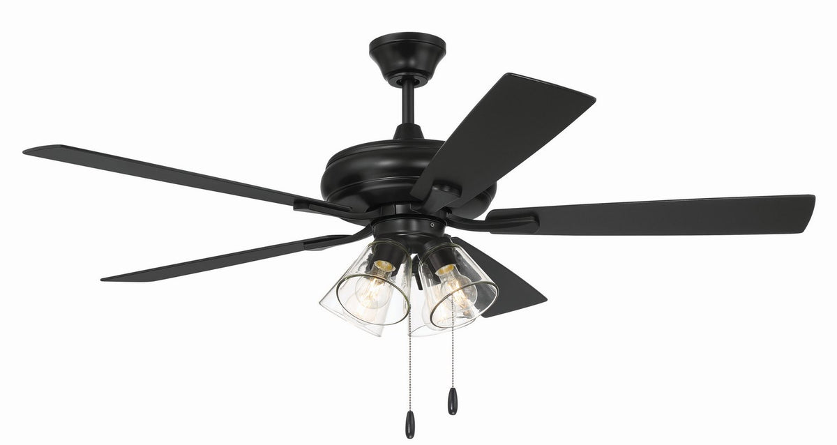 Craftmade - ECF104FB5-FBGW - 52" Ceiling Fan - Eos Clear 4 Light - Flat Black