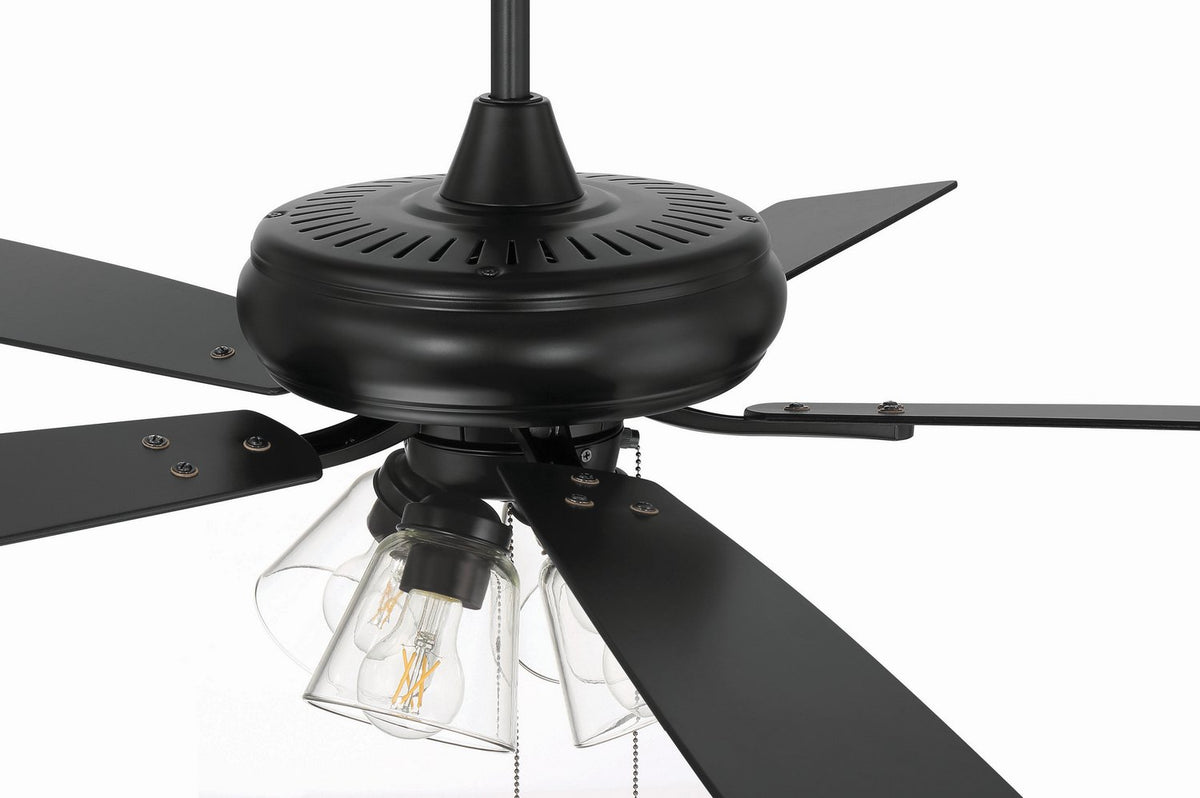 Craftmade - ECF104FB5-FBGW - 52" Ceiling Fan - Eos Clear 4 Light - Flat Black