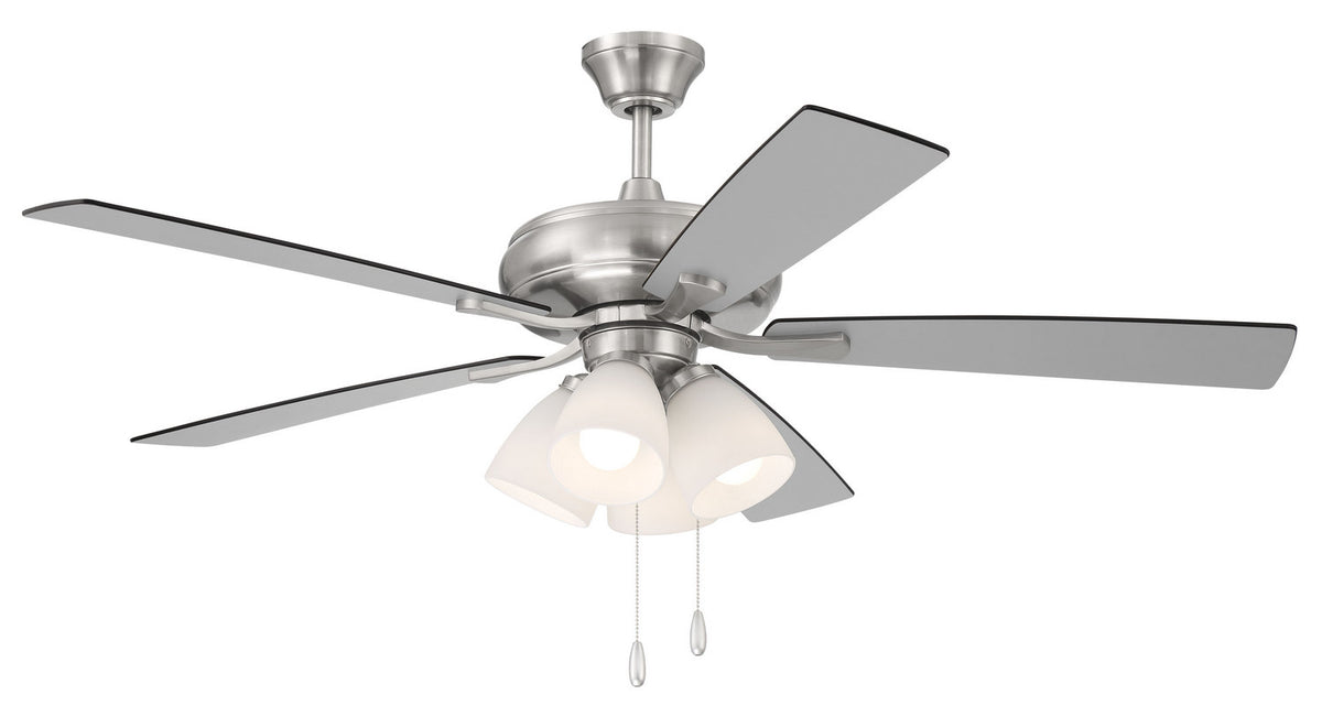 Craftmade - ECF114BNK5-BNGW - 52" Ceiling Fan - Eos Frost 4 Light - Brushed Polished Nickel