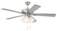 Craftmade - ECF114BNK5-BNGW - 52" Ceiling Fan - Eos Frost 4 Light - Brushed Polished Nickel