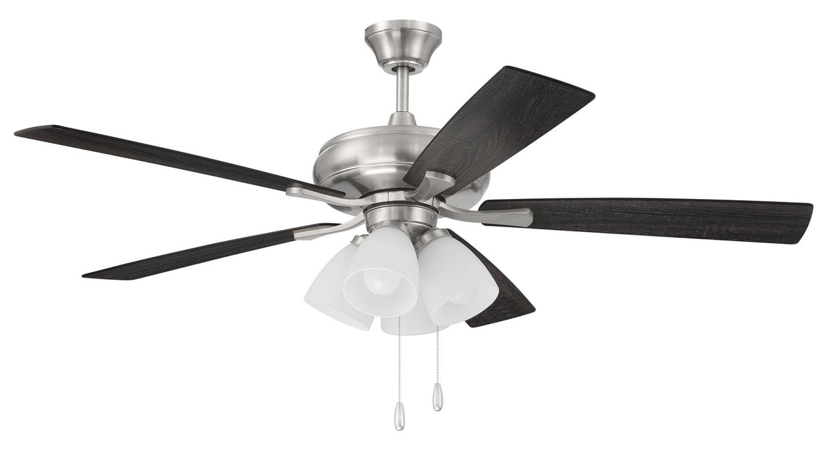 Craftmade - ECF114BNK5-BNGW - 52" Ceiling Fan - Eos Frost 4 Light - Brushed Polished Nickel