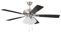 Craftmade - ECF114BNK5-BNGW - 52" Ceiling Fan - Eos Frost 4 Light - Brushed Polished Nickel