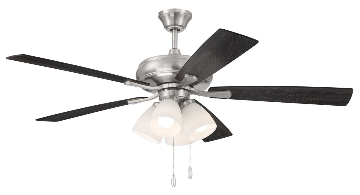 Craftmade - ECF114BNK5-BNGW - 52" Ceiling Fan - Eos Frost 4 Light - Brushed Polished Nickel