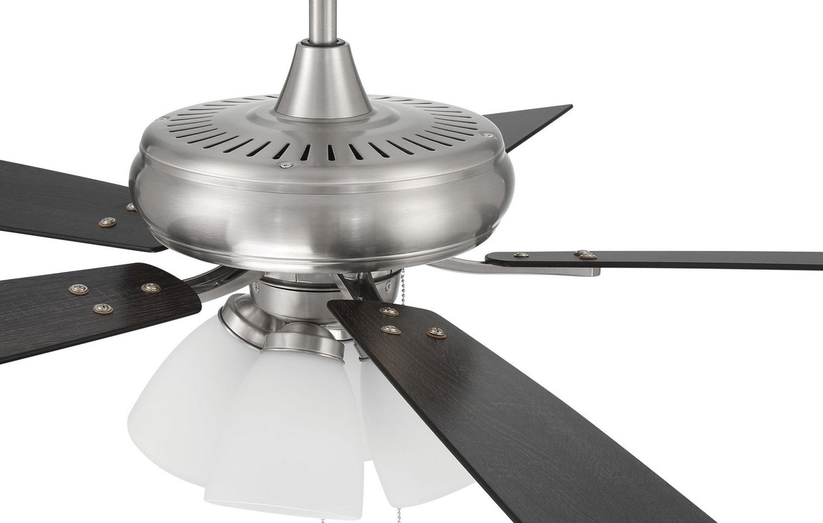 Craftmade - ECF114BNK5-BNGW - 52" Ceiling Fan - Eos Frost 4 Light - Brushed Polished Nickel