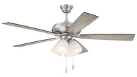 Craftmade - ECF114BNK5-DWWLN - 52" Ceiling Fan - Eos Frost 4 Light - Brushed Polished Nickel