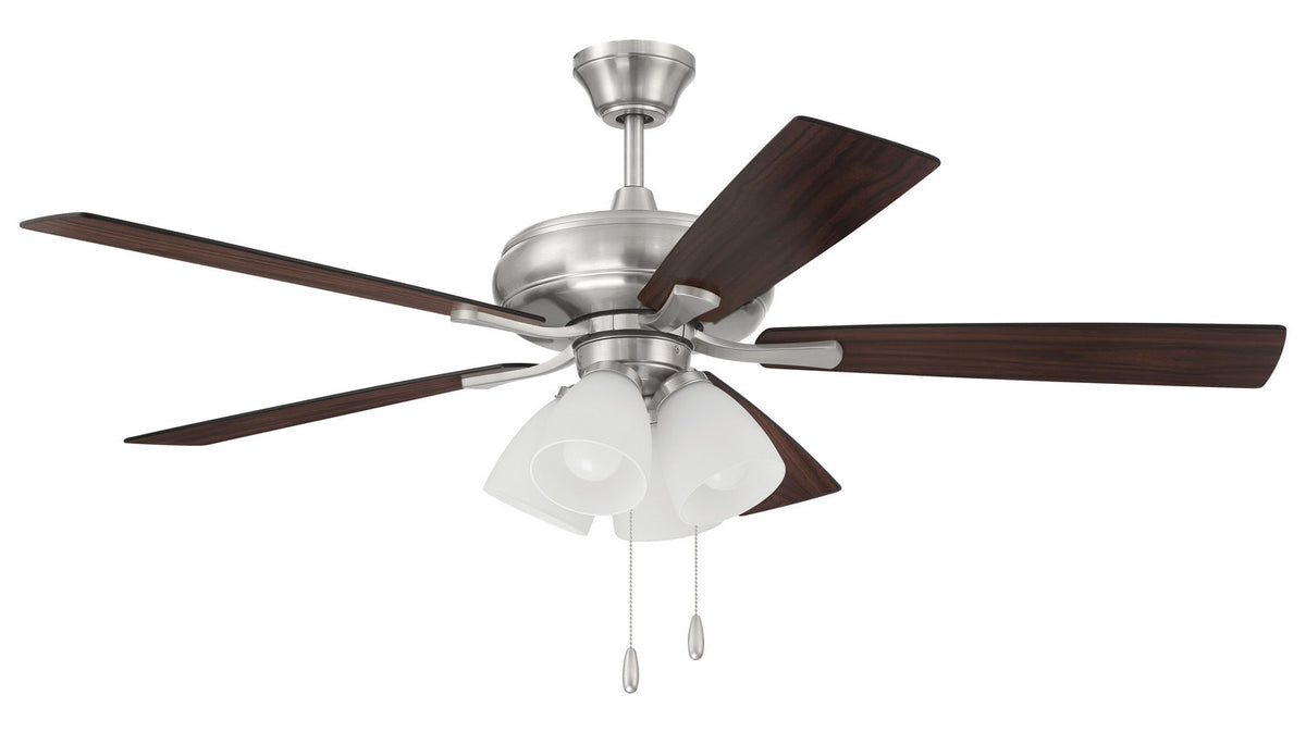 Craftmade - ECF114BNK5-DWWLN - 52" Ceiling Fan - Eos Frost 4 Light - Brushed Polished Nickel