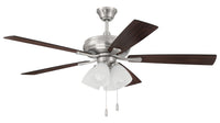 Craftmade - ECF114BNK5-DWWLN - 52" Ceiling Fan - Eos Frost 4 Light - Brushed Polished Nickel