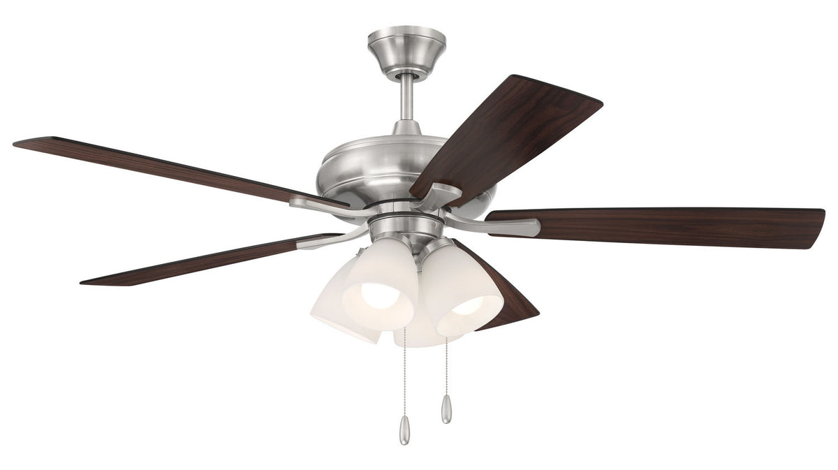 Craftmade - ECF114BNK5-DWWLN - 52" Ceiling Fan - Eos Frost 4 Light - Brushed Polished Nickel