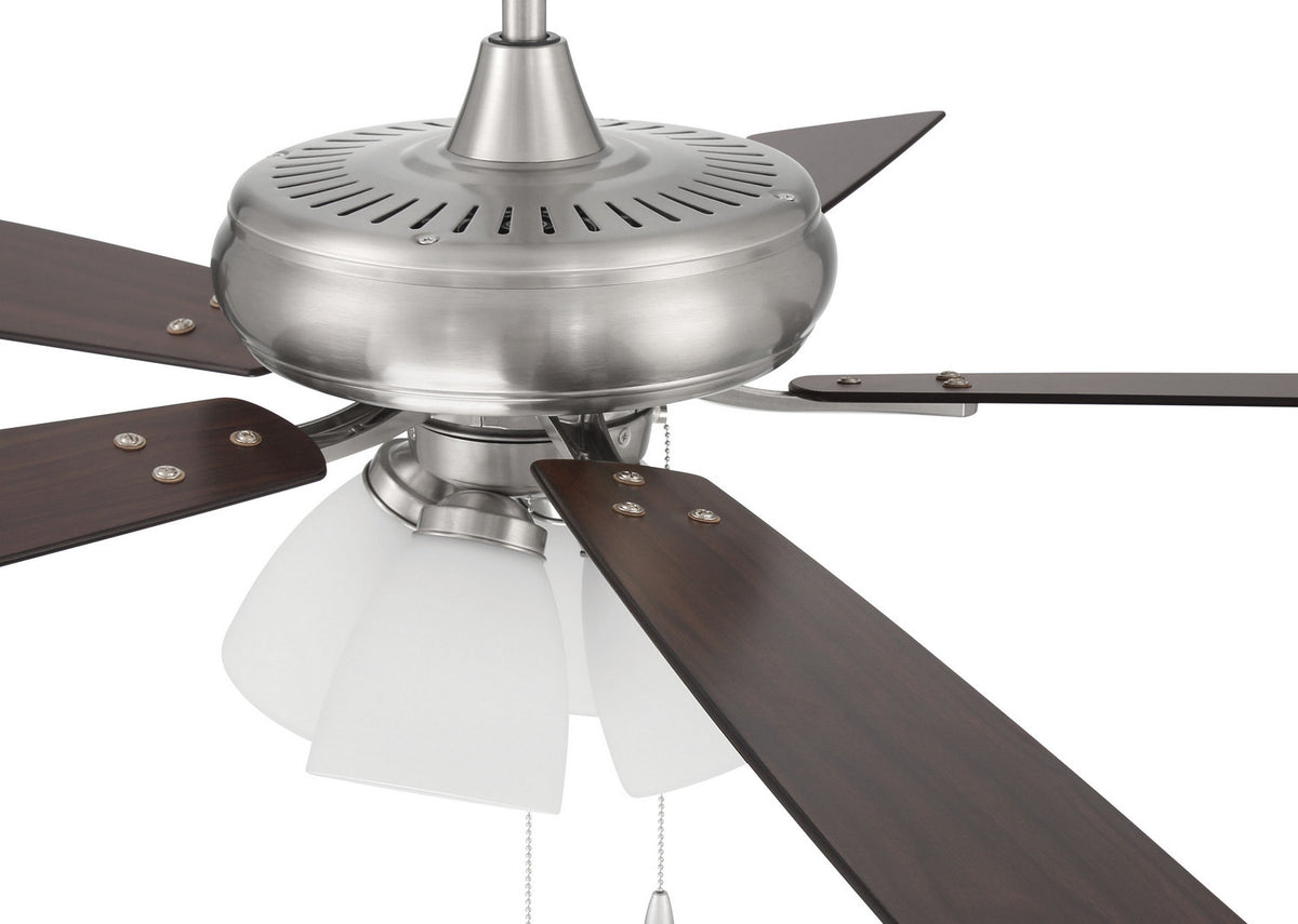 Craftmade - ECF114BNK5-DWWLN - 52" Ceiling Fan - Eos Frost 4 Light - Brushed Polished Nickel