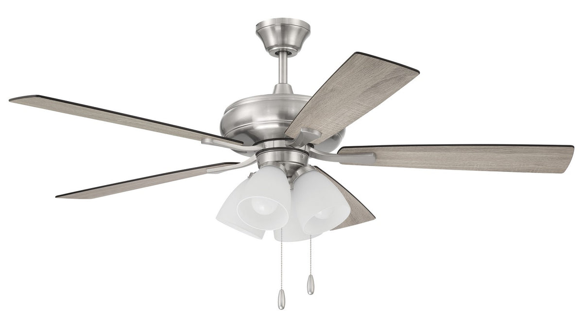Craftmade - ECF114BNK5-DWWLN - 52" Ceiling Fan - Eos Frost 4 Light - Brushed Polished Nickel