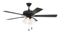 Craftmade - ECF114FB5-FBGW - 52" Ceiling Fan - Eos Frost 4 Light - Flat Black