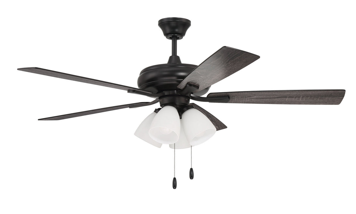 Craftmade - ECF114FB5-FBGW - 52" Ceiling Fan - Eos Frost 4 Light - Flat Black