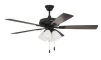 Craftmade - ECF114FB5-FBGW - 52" Ceiling Fan - Eos Frost 4 Light - Flat Black