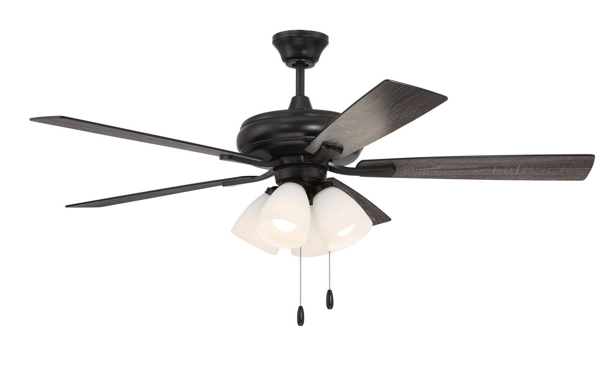 Craftmade - ECF114FB5-FBGW - 52" Ceiling Fan - Eos Frost 4 Light - Flat Black