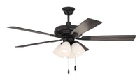 Craftmade - ECF114FB5-FBGW - 52" Ceiling Fan - Eos Frost 4 Light - Flat Black