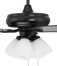Craftmade - ECF114FB5-FBGW - 52" Ceiling Fan - Eos Frost 4 Light - Flat Black