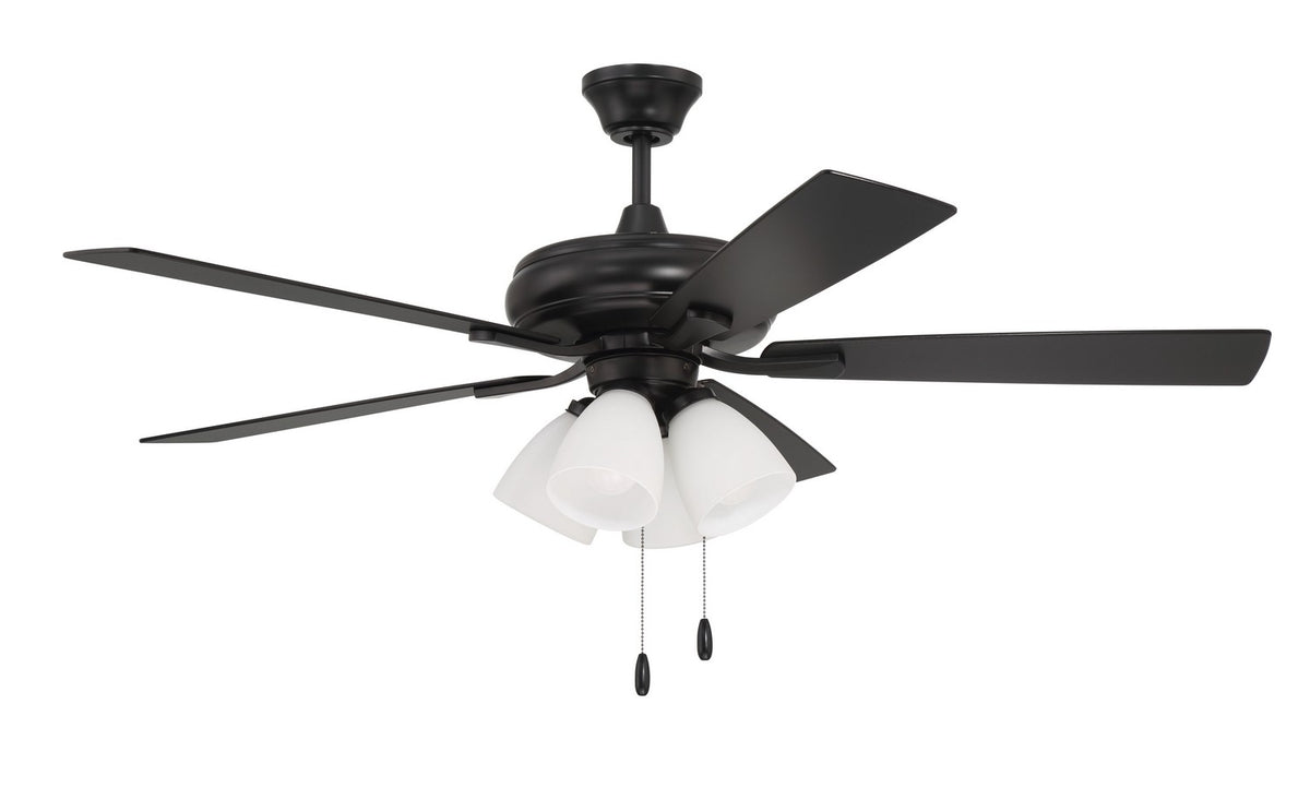 Craftmade - ECF114FB5-FBGW - 52" Ceiling Fan - Eos Frost 4 Light - Flat Black