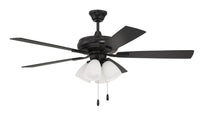 Craftmade - ECF114FB5-FBGW - 52" Ceiling Fan - Eos Frost 4 Light - Flat Black