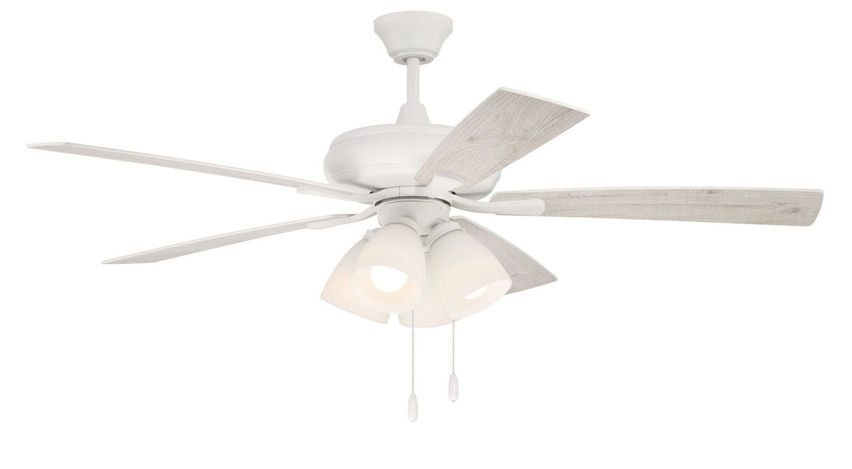 Craftmade - ECF114W5-WWOK - 52" Ceiling Fan - Eos Frost 4 Light - White