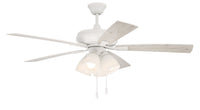 Craftmade - ECF114W5-WWOK - 52" Ceiling Fan - Eos Frost 4 Light - White