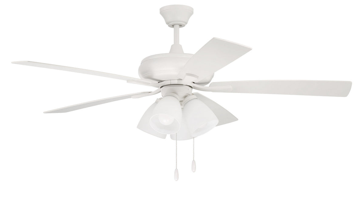 Craftmade - ECF114W5-WWOK - 52" Ceiling Fan - Eos Frost 4 Light - White