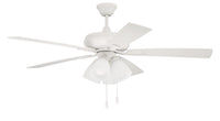 Craftmade - ECF114W5-WWOK - 52" Ceiling Fan - Eos Frost 4 Light - White