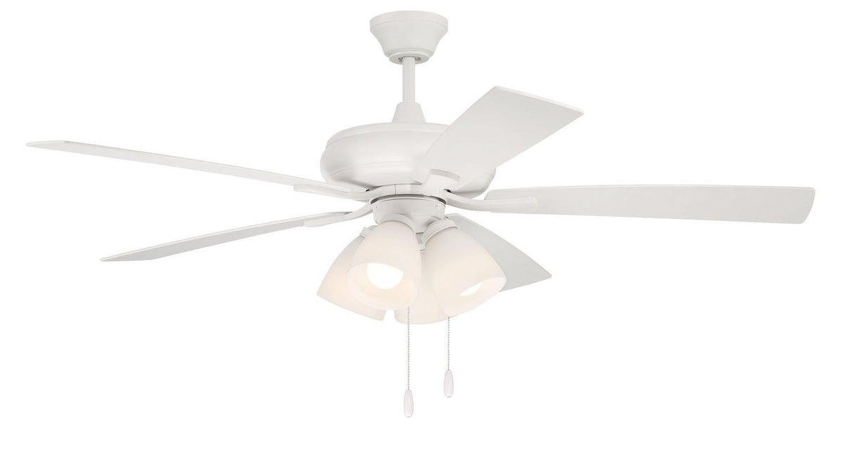 Craftmade - ECF114W5-WWOK - 52" Ceiling Fan - Eos Frost 4 Light - White