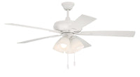 Craftmade - ECF114W5-WWOK - 52" Ceiling Fan - Eos Frost 4 Light - White