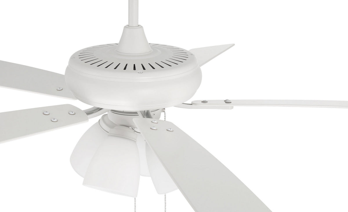 Craftmade - ECF114W5-WWOK - 52" Ceiling Fan - Eos Frost 4 Light - White
