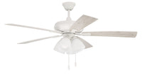 Craftmade - ECF114W5-WWOK - 52" Ceiling Fan - Eos Frost 4 Light - White