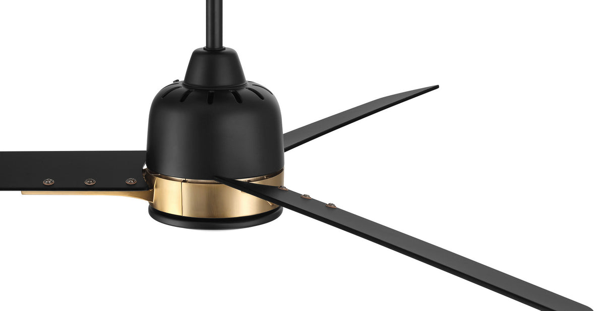 Craftmade - FUL52FBSB3 - 52" Ceiling Fan - Fuller - Flat Black/Satin Brass