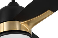 Craftmade - FUL52FBSB3 - 52" Ceiling Fan - Fuller - Flat Black/Satin Brass