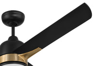 Craftmade - FUL52FBSB3 - 52" Ceiling Fan - Fuller - Flat Black/Satin Brass