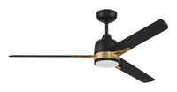 Craftmade - FUL52FBSB3 - 52" Ceiling Fan - Fuller - Flat Black/Satin Brass