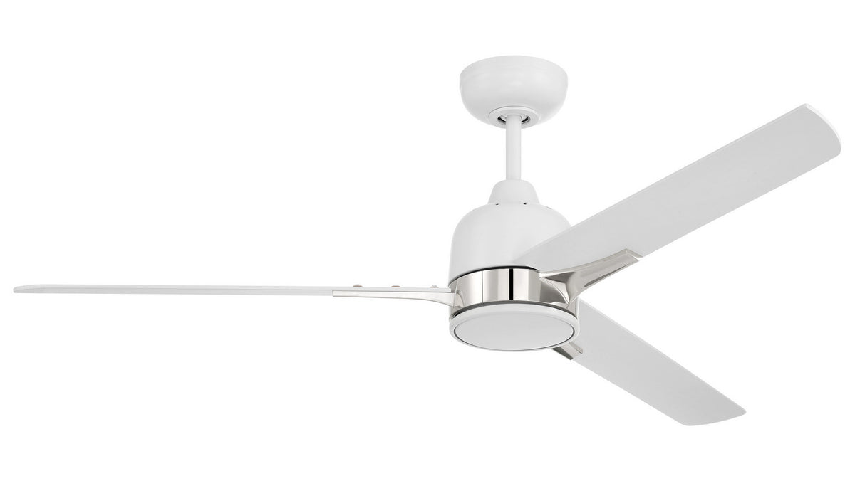 Craftmade - FUL52WPLN3 - 52" Ceiling Fan - Fuller - White/Polished Nickel