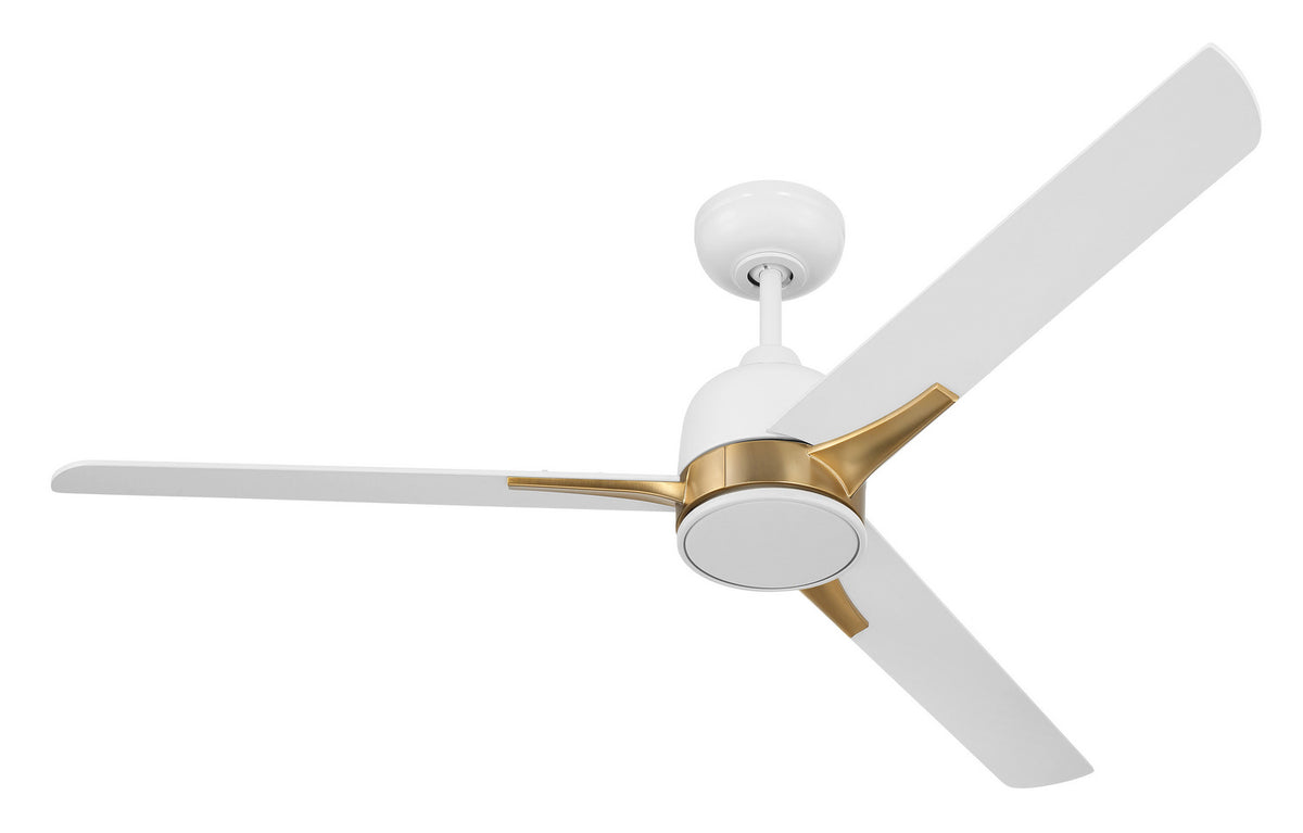 Craftmade - FUL52WSB3 - 52" Ceiling Fan - Fuller - White/Satin Brass