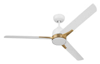 Craftmade - FUL52WSB3 - 52" Ceiling Fan - Fuller - White/Satin Brass