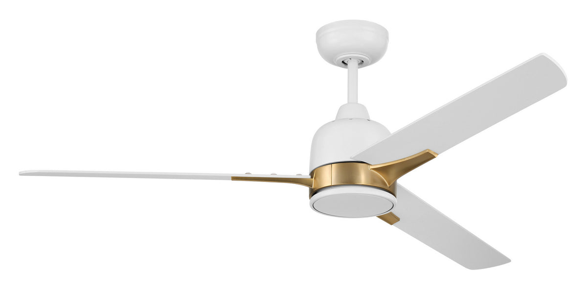 Craftmade - FUL52WSB3 - 52" Ceiling Fan - Fuller - White/Satin Brass