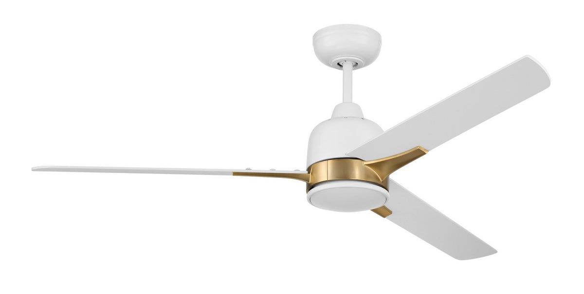 Craftmade - FUL52WSB3 - 52" Ceiling Fan - Fuller - White/Satin Brass