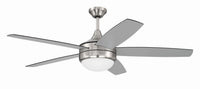 Craftmade - PHZ52BNK5-BNGW - 52" Ceiling Fan - Phaze II 5- Blade - Brushed Polished Nickel